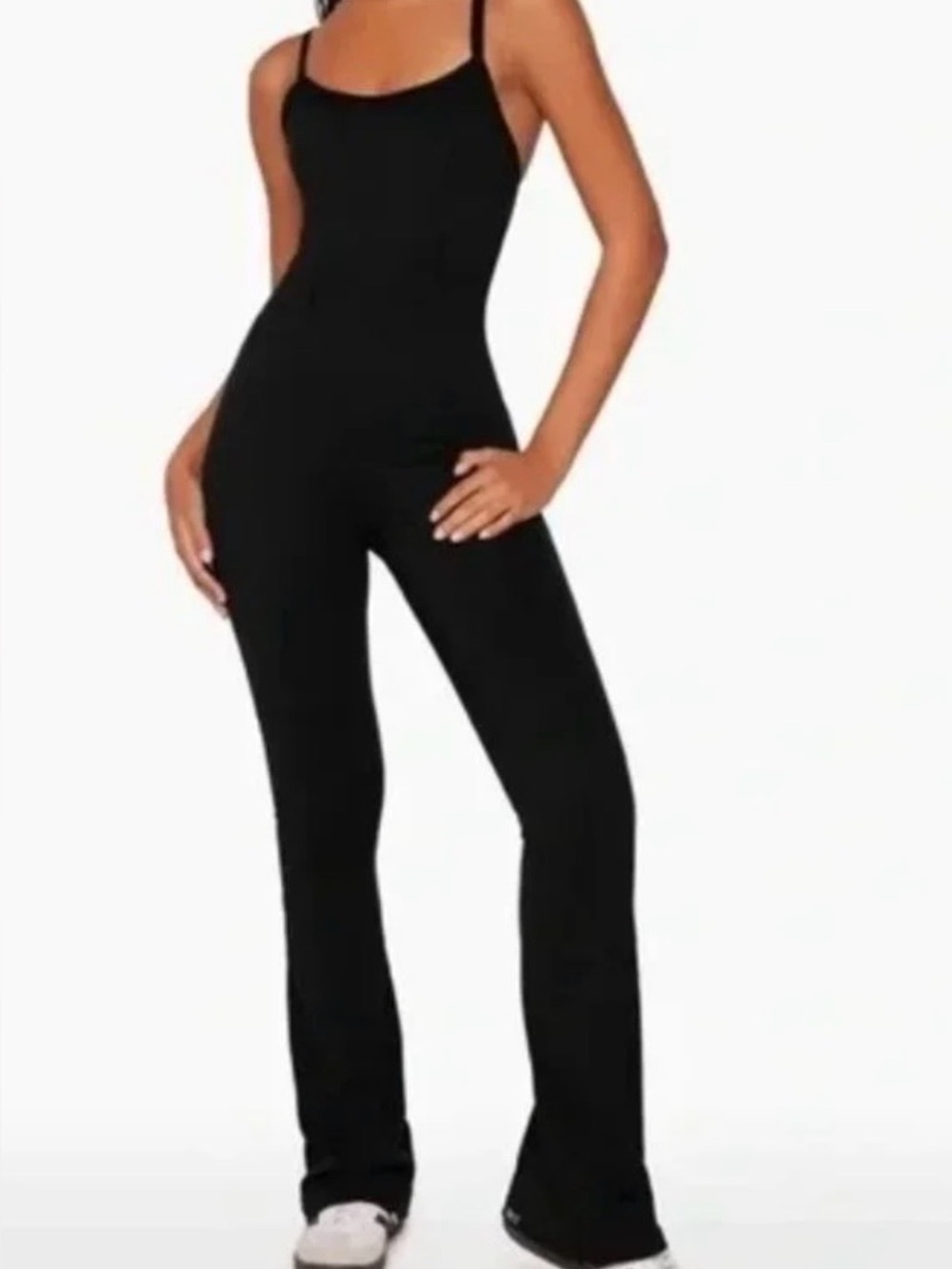 SET Active Black Slim-Strap Fitted Jumpsuit